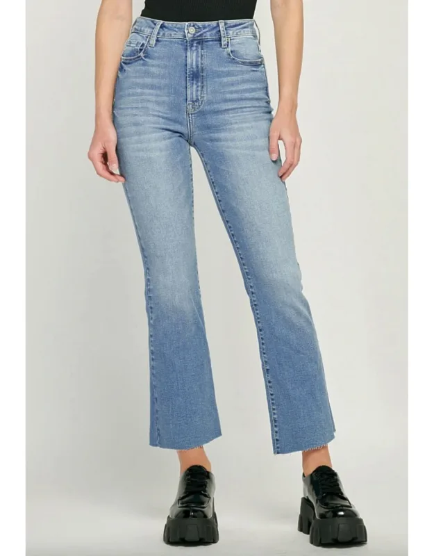Clean Cut High Rise Cropped Flare Jeans
