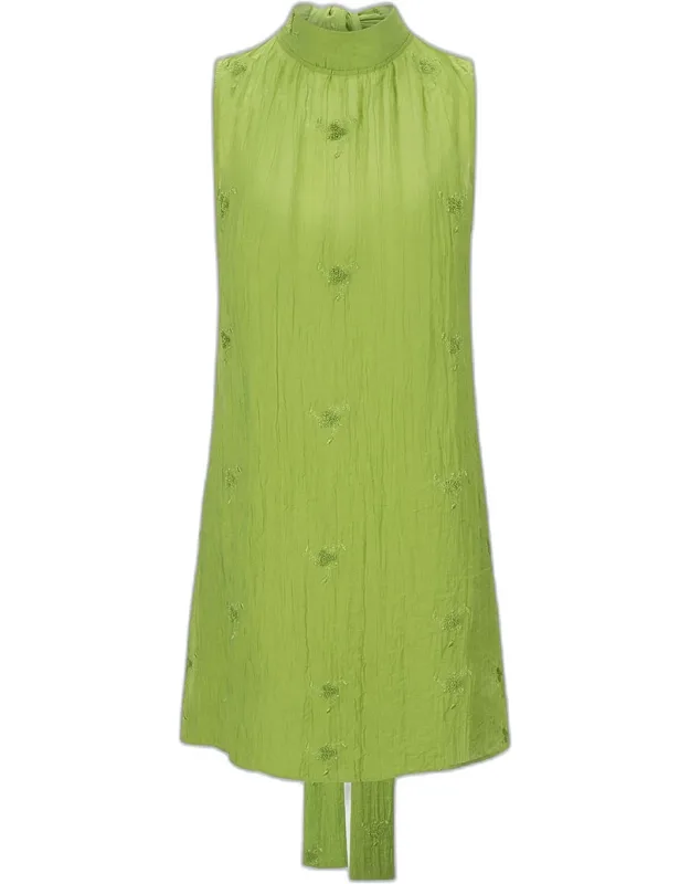 Tie-neck Mini Dress