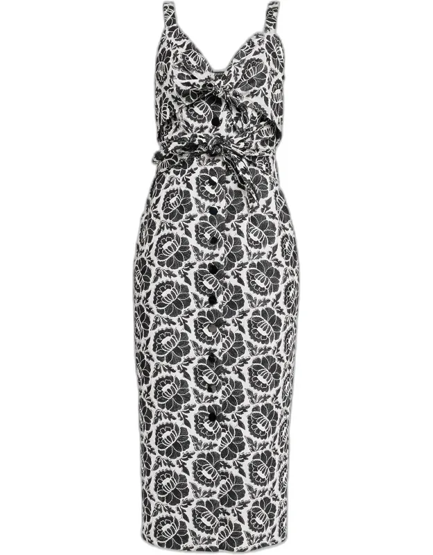 Double Tie-front Midi Dress