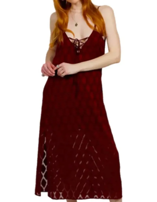 Autumn Slit Midi Dress