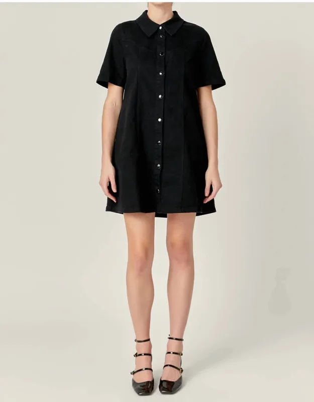 Washed Denim Mini Dress