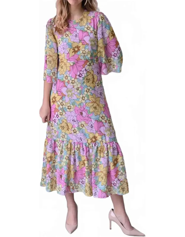 - Adrianna Dress In Floral, Perfect Length, Lightweight Viscose