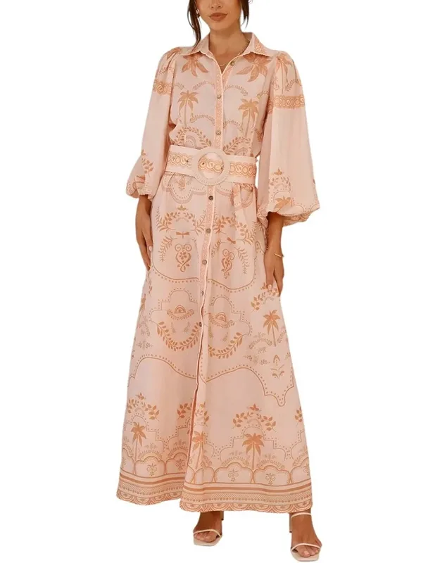 Linen-blend Maxi Dress