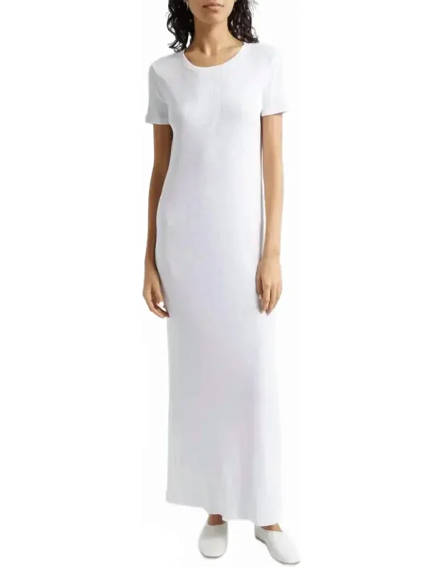 Rib Short Sleeve Maxi Dress