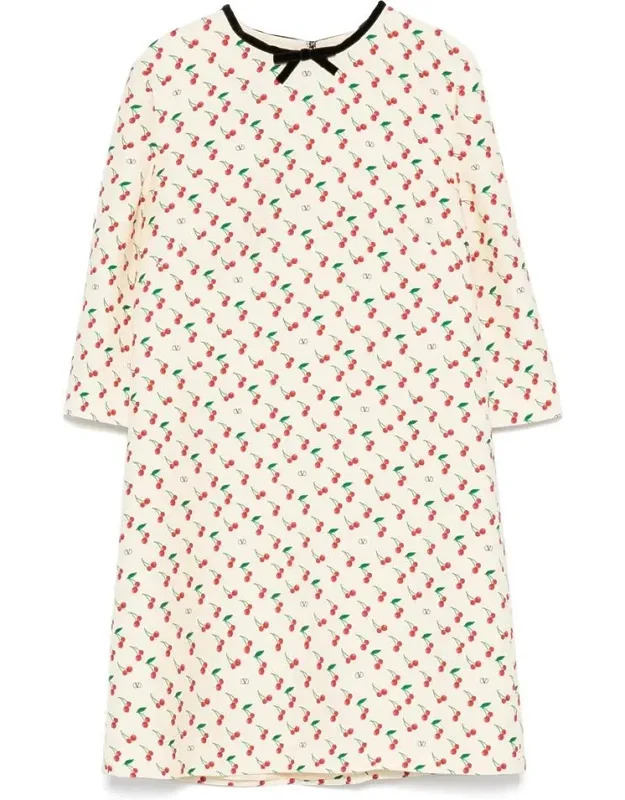 Dress With Rear Zip Fastening And Bow Detailing