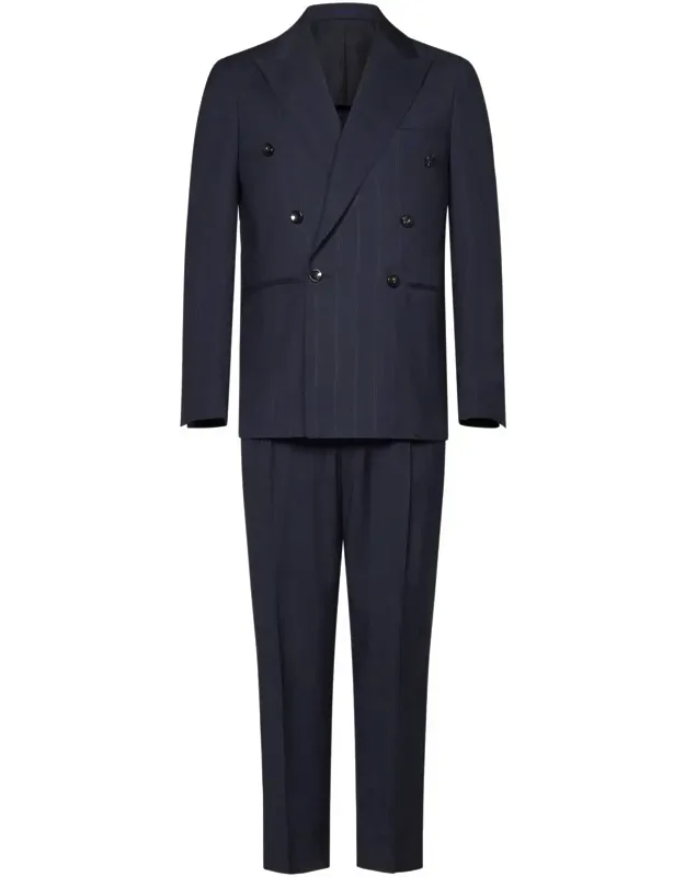 Franzese Napoli Stefano De Martino Suit, Double-breasted Blazer, Pinstripe Pattern