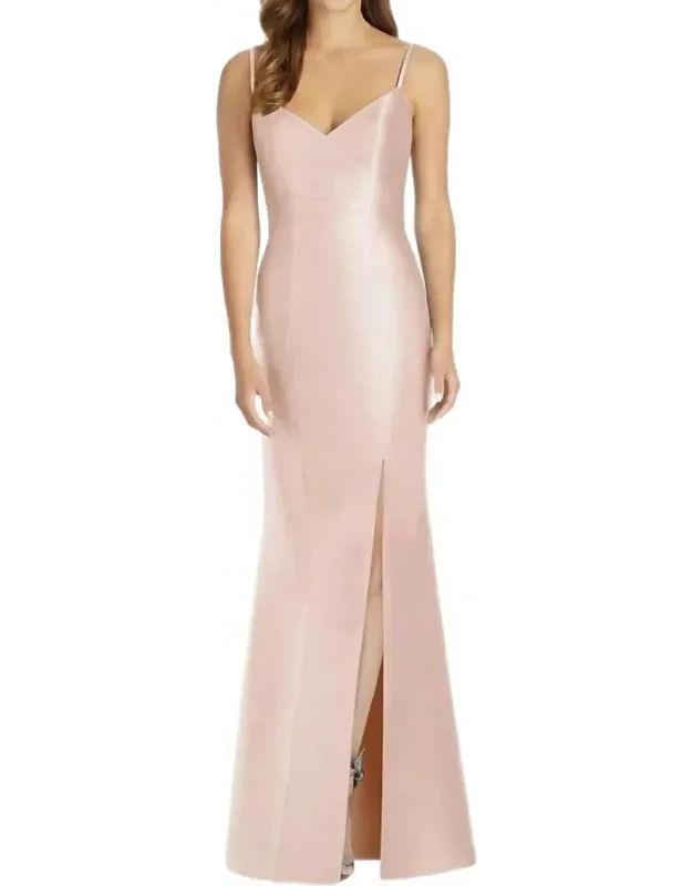 Satin Trumpet Sweetheart Neck Dress
