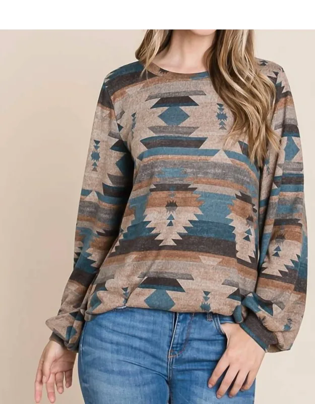 Aztec Print Sweater