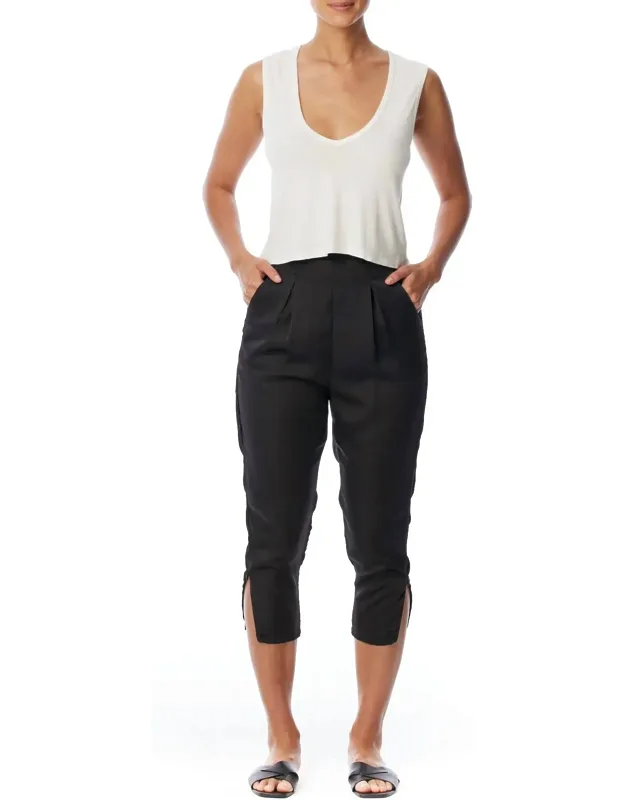 Brie Vegan Silk Pleated Pants