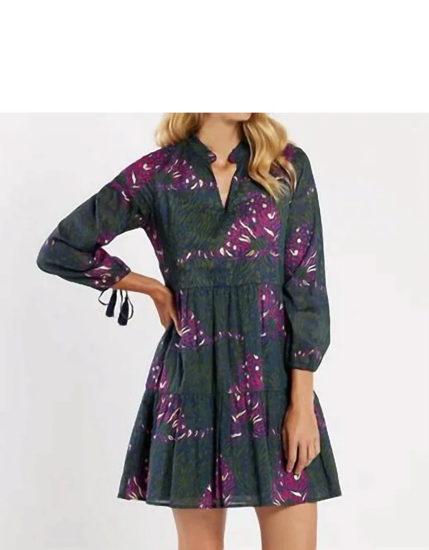 Monaco Midi Dress - Elegant A-line With Tassel Sleeves