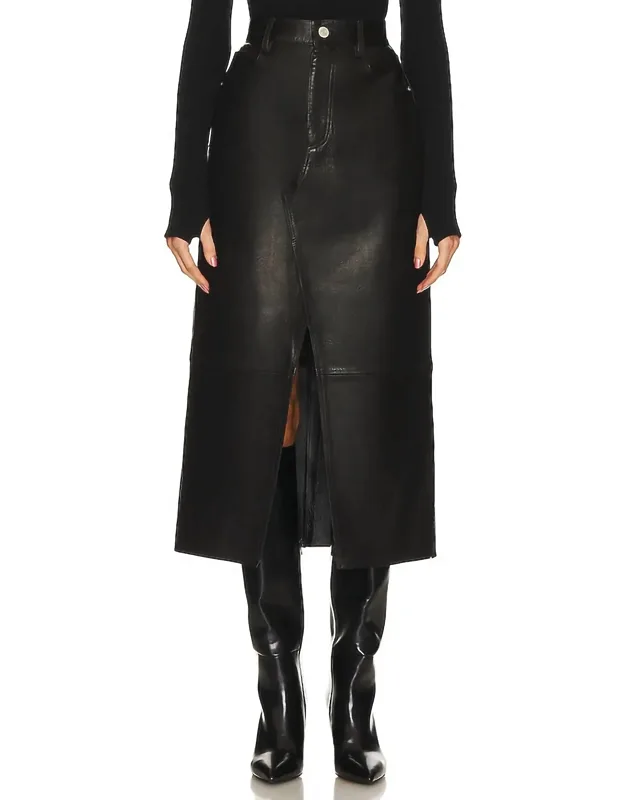 Leather Midaxi Skirt