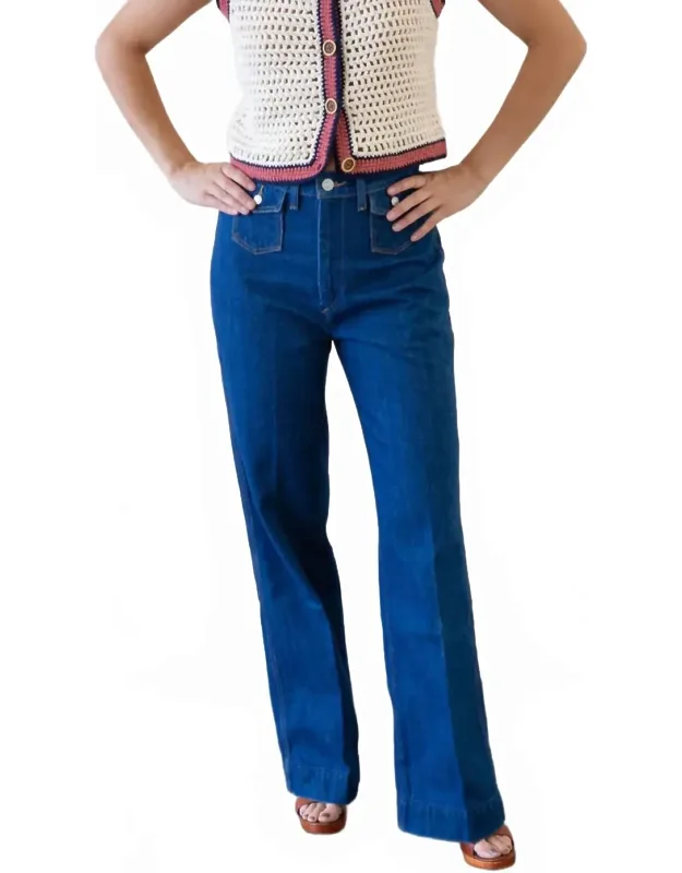 Pocket Wide Leg Jeans