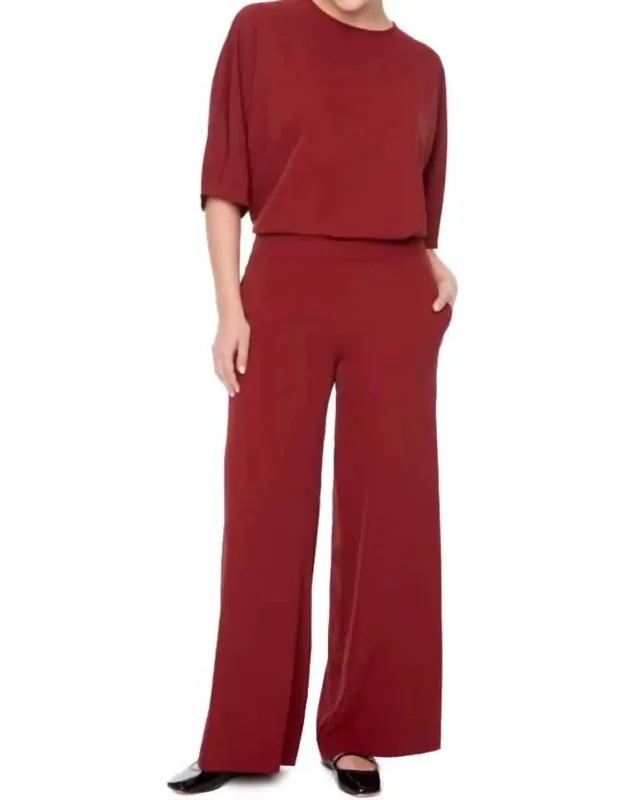 Solid Vegan Silk Wide Leg Pants