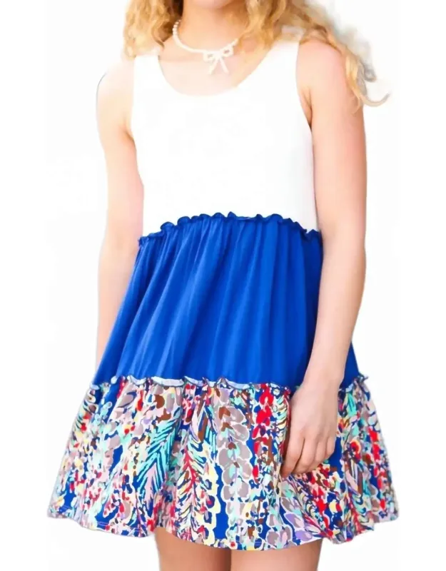 Color Block Sleeveless Mini Dress