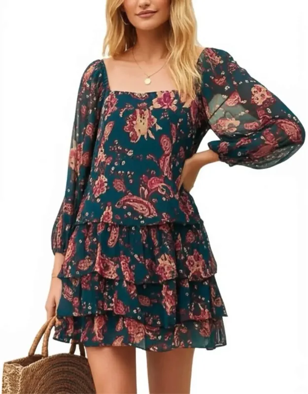 Floral Sheer Sleeve Dress