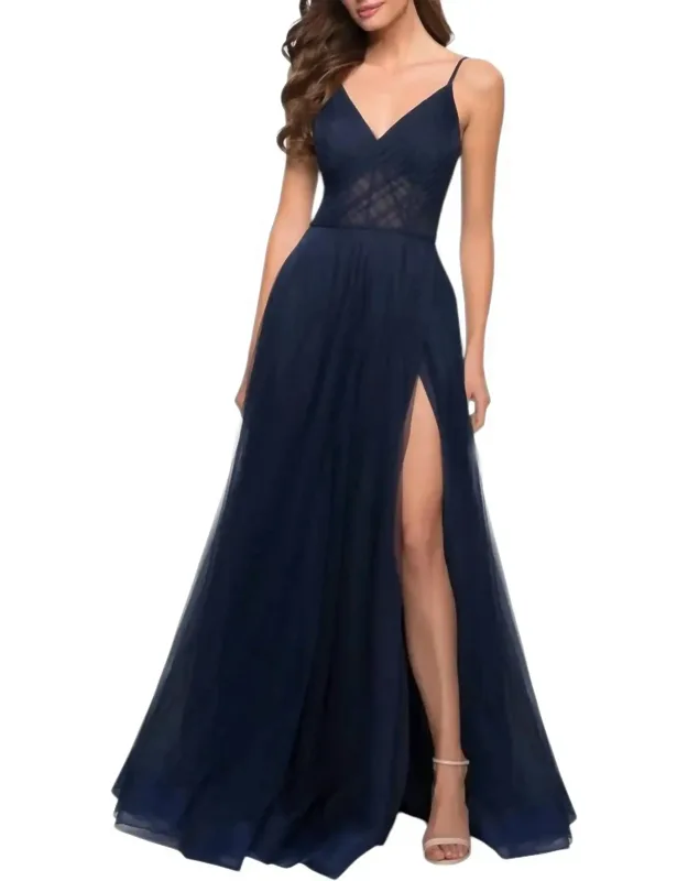 Illusion A-line Tulle Ballgown Dress