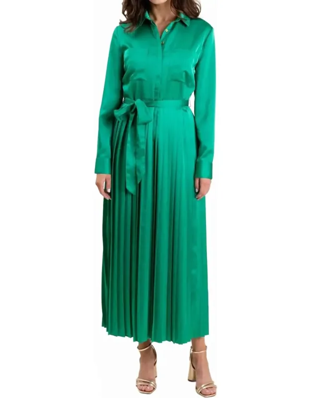 Adair Dress With Optional Tie Belt And Pleated Skirt