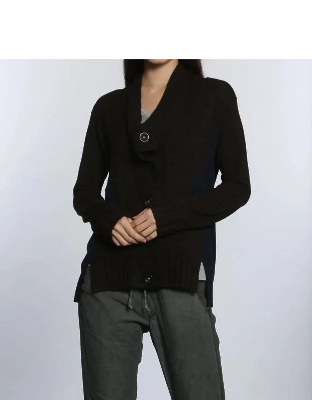 Willow Button Cardigan With Chunky Button Closure And High Side Slits