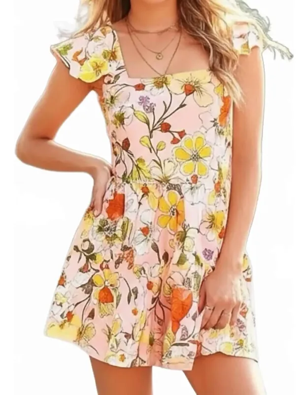 Floral Ruffle Mini Dress