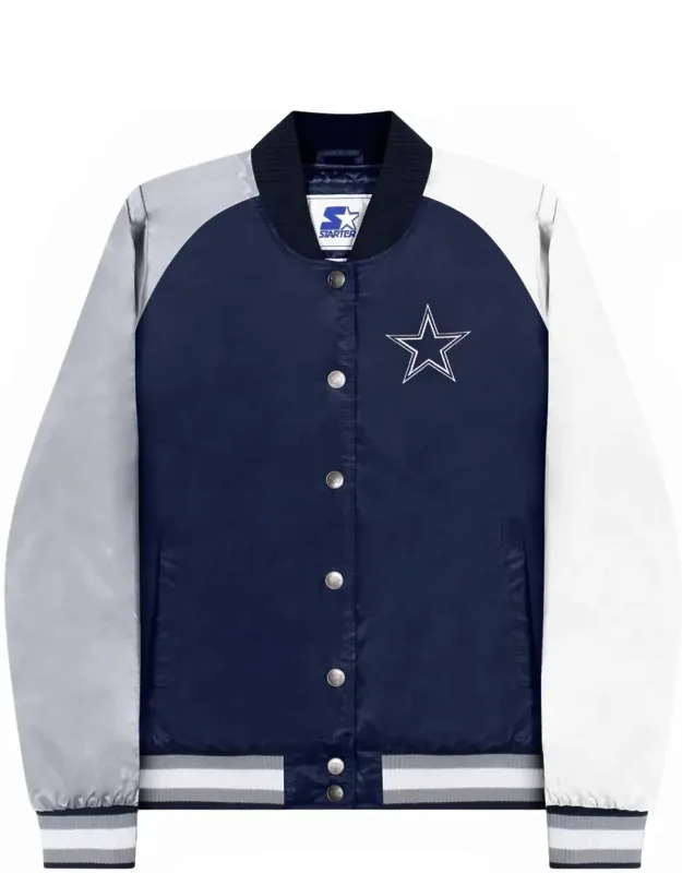 Dallas Cowboys Snap-front Varsity Satin Jacket