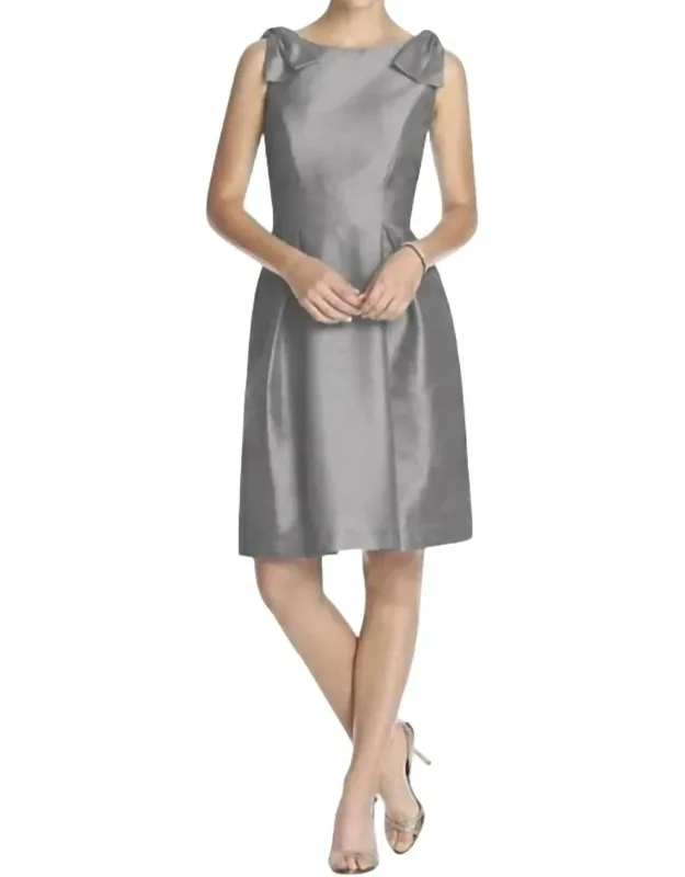 Dupioni Bow Accents Cocktail Dress