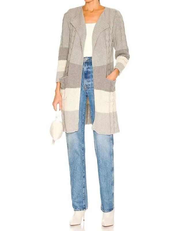 Open Front Duster Sweater With Pockets