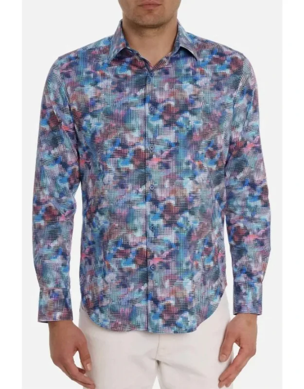 Printed Long Sleeve Button Front Shirt