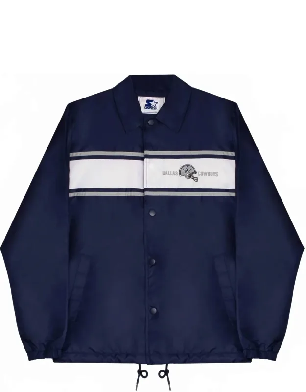 Dallas Cowboys Snap-front Collared Chest Stripe Jacket