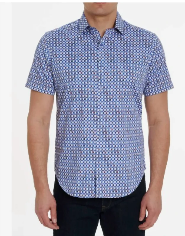 Lunar Phase Short Sleeve Button Down Shirt