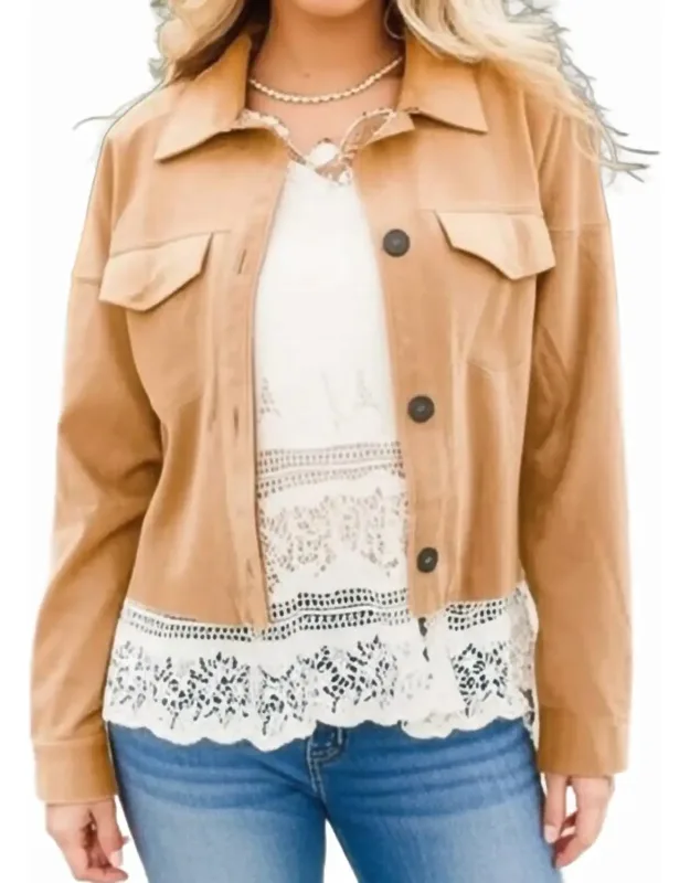 Faux Suede Cropped Jacket