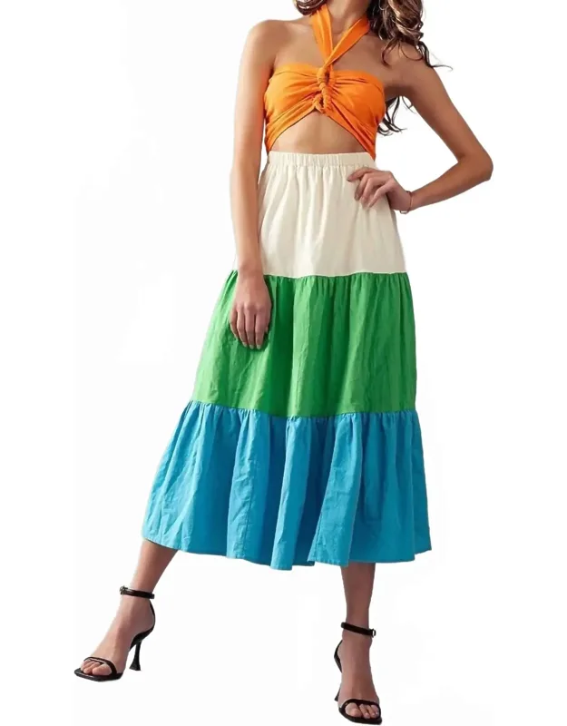 Saddle Color Block Dress