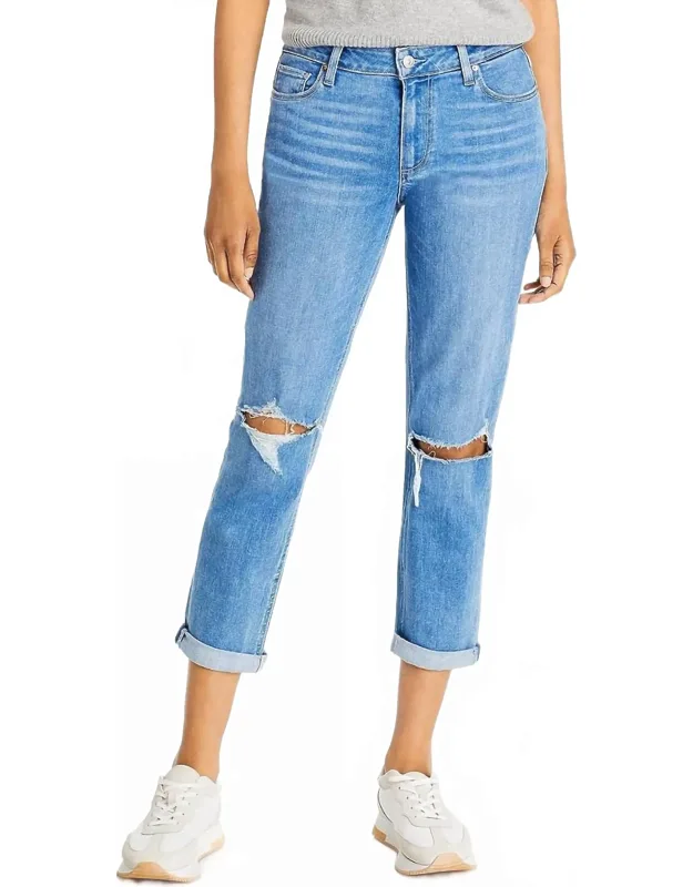 Brigitte Mid Rise Boyfriend Jeans In Retatouille Destructed With Laid-back Feel And Practical Pockets