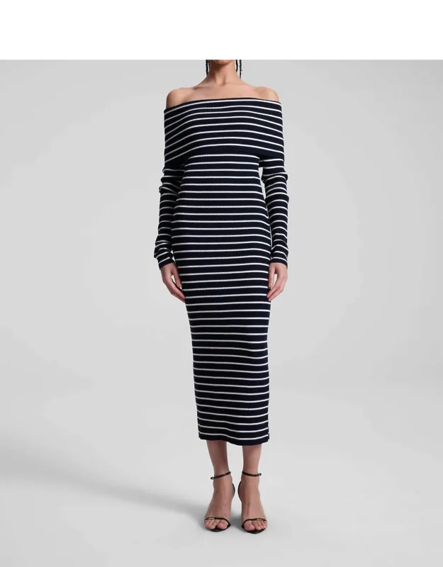 Evelyn Merino Off Duf Shoulder Midi Dress