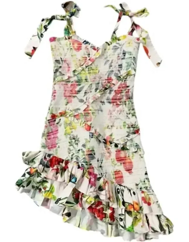 Smocked Floral Ruffle Mini Dress