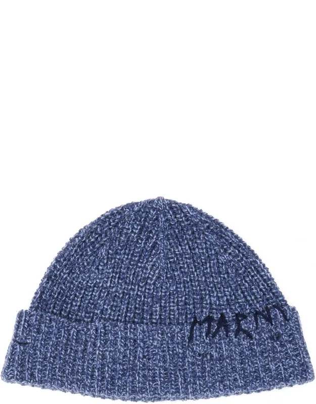 Beanie Hat With "mending" Embroidery