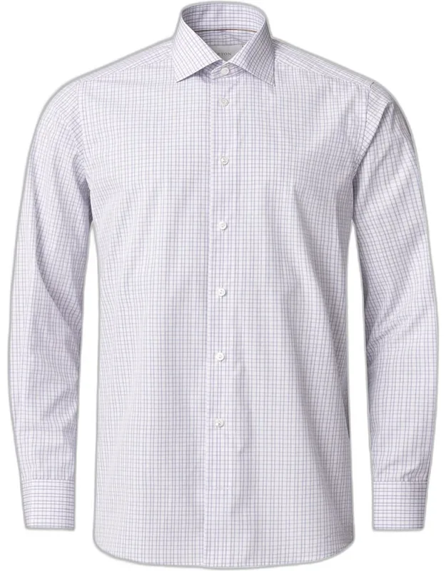 Elevated Grid Check Supima 120 Contemporary-fit Dress Shirt