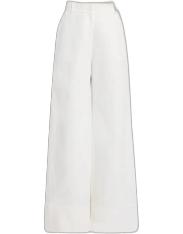 Wide-leg Twill Pants