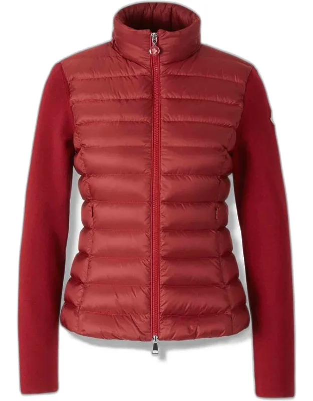 Quilted Zip-up Cardigan
