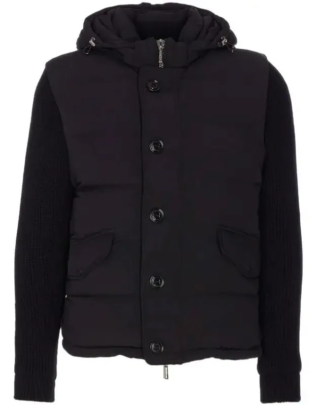 Foscolo Down Jacket With Frontal Zip And Removable Hood