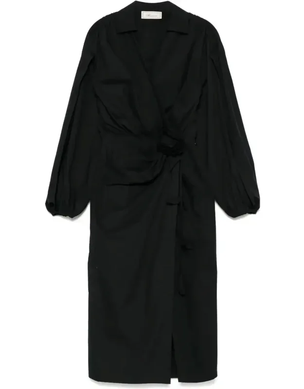 _dress With Concealed Side Zip And Ruffle Accents_