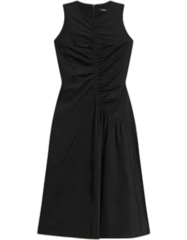 Asymmetric Ruched Tank Dress