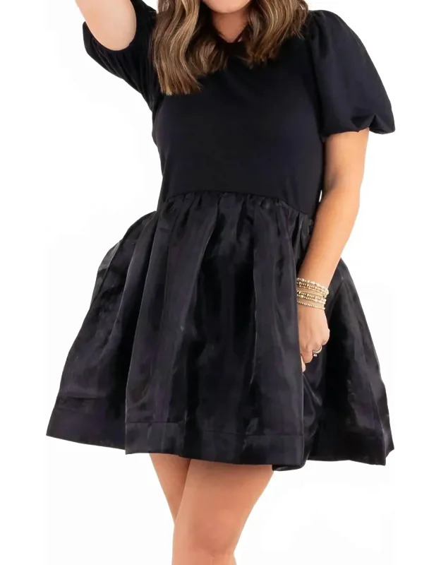 Short Sleeve Organza Mini Dress