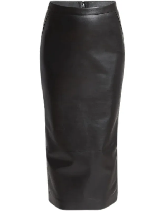 Godet-back Midi Pencil Skirt