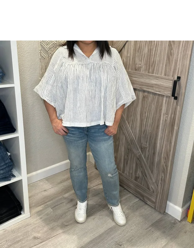 Midrise Slim Straight Slightly Distressed Jeans