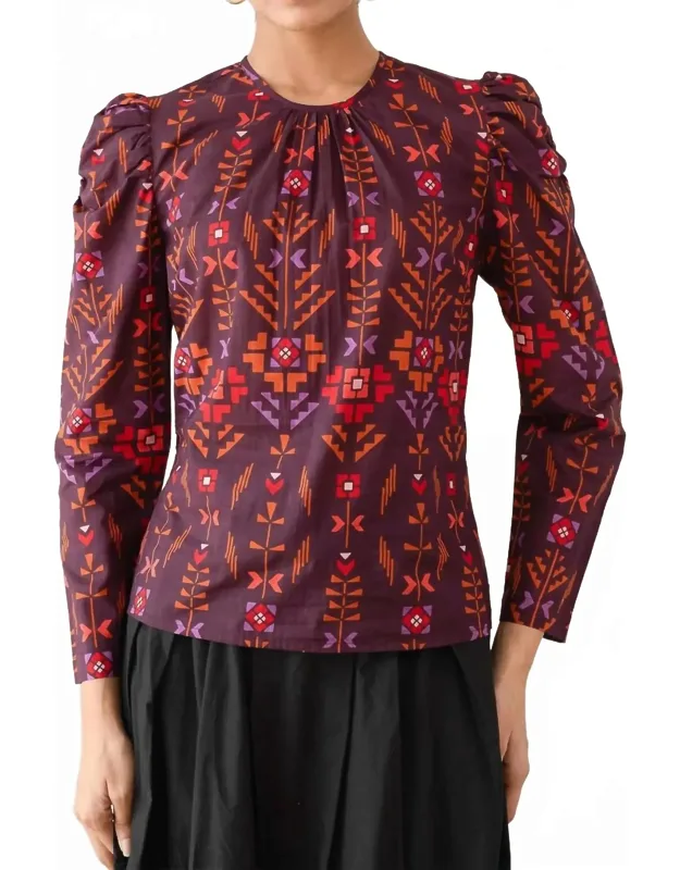 Vincent Top - Geometric Pattern Blouse