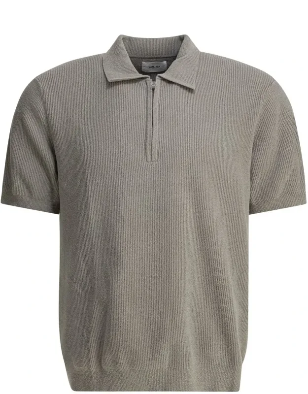 Nn.07 "danny" Polo Shirt - Ribbed Knit, Zipper Design