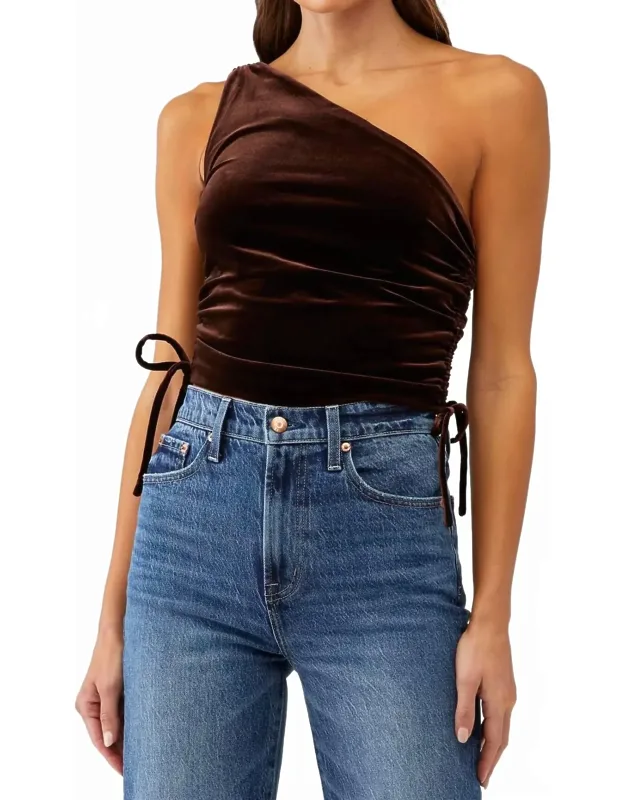 Ania Velvet One Shoulder Top