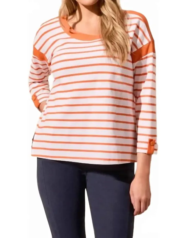 3/4 Sleeve Boat Neck Top