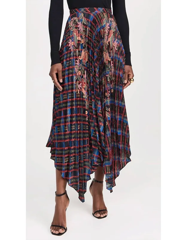 Zuri Embossed Pleat Skirt