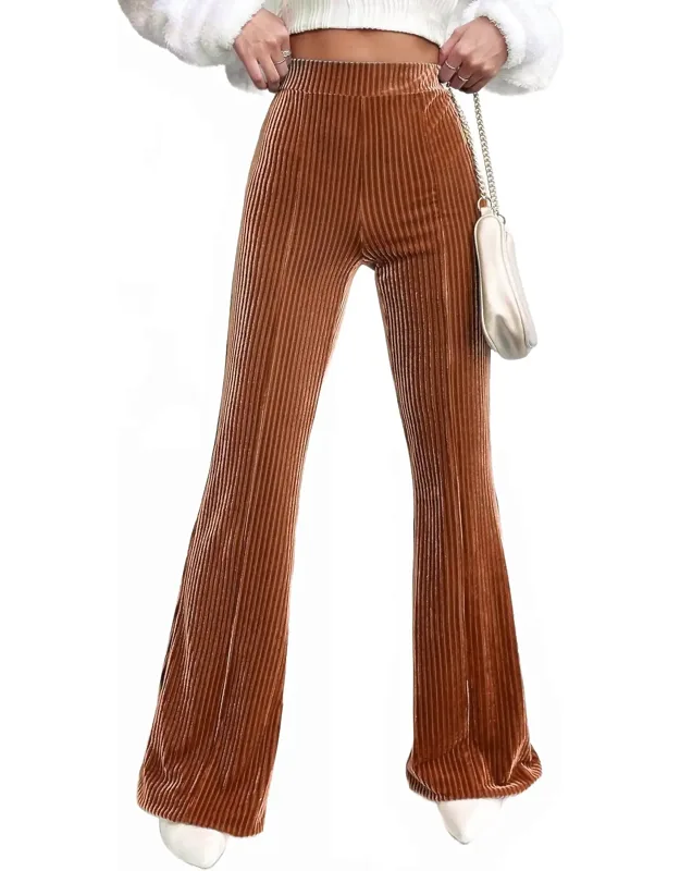 Corduroy Velvet High Waist Flare Pants